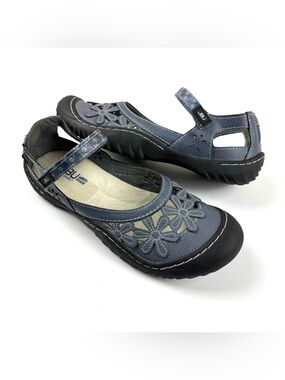 Jambu JBU Wildflower Sandals Casual Comfort Shoes Blue Vegan Leather Women’s 9